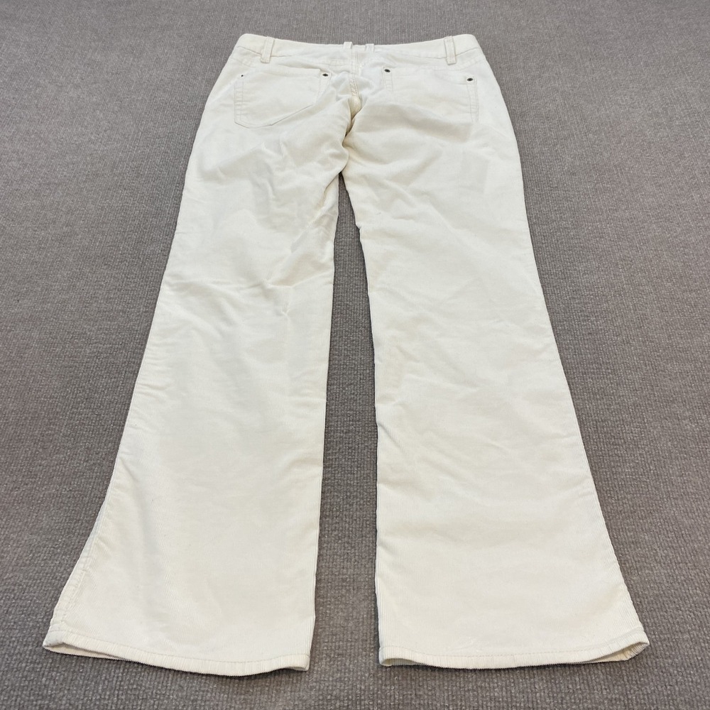 Vintage J.Crew Pants Womens 8 White Corduroy Bootcut Stretch Boho Five Pocket